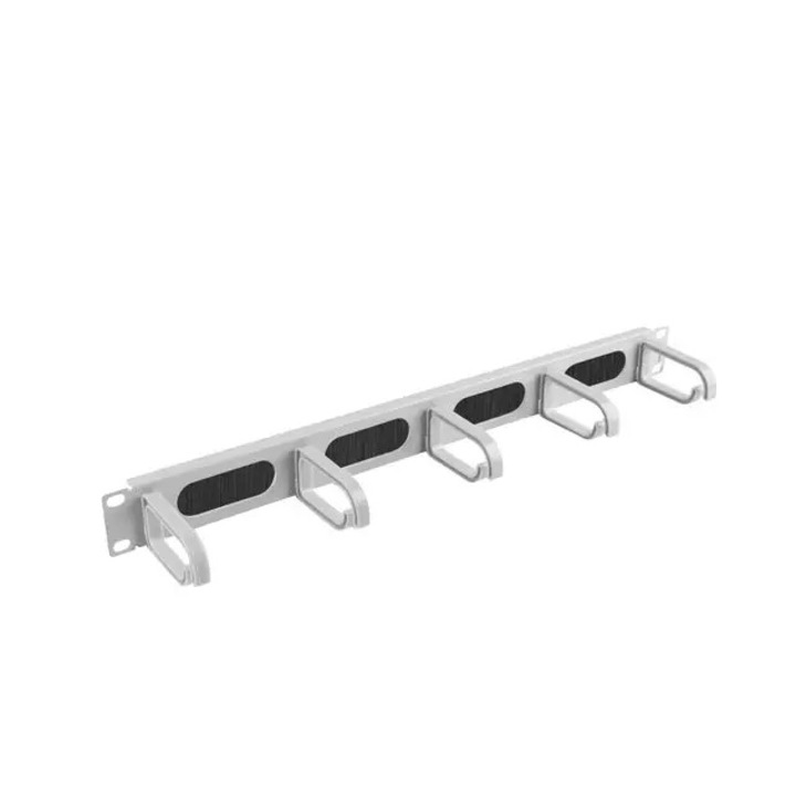 Organizator de cabluri tip perie, Lanberg, tip B 19'' 1U, gri