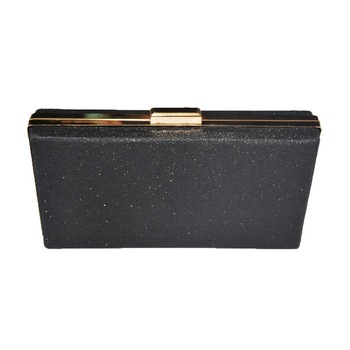 Poseta tip clutch,rafinata de seara,cadru metalic lucios, D&J Exclussive, negru Poseta tip clutch,rafinata de seara,cadru metalic lucios, D&J Exclussive, negru