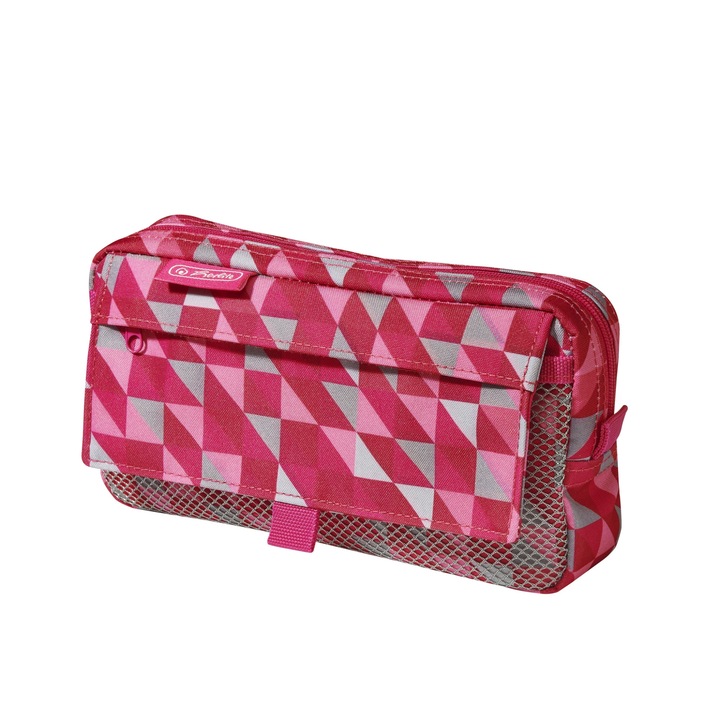 Herlitz Tolltartó, 2 zsebes, Geometric Berry