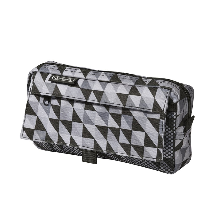 Herlitz Tolltartó, 2 zsebes, Geometric Black