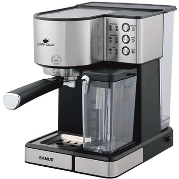 Espressor Samus Latte-Gusto, 1350 W, 20 Bar, 1.8 l, Negru / Inox Espressor Samus Latte-Gusto, 1350 W, 20 Bar, 1.8 l, Negru / Inox