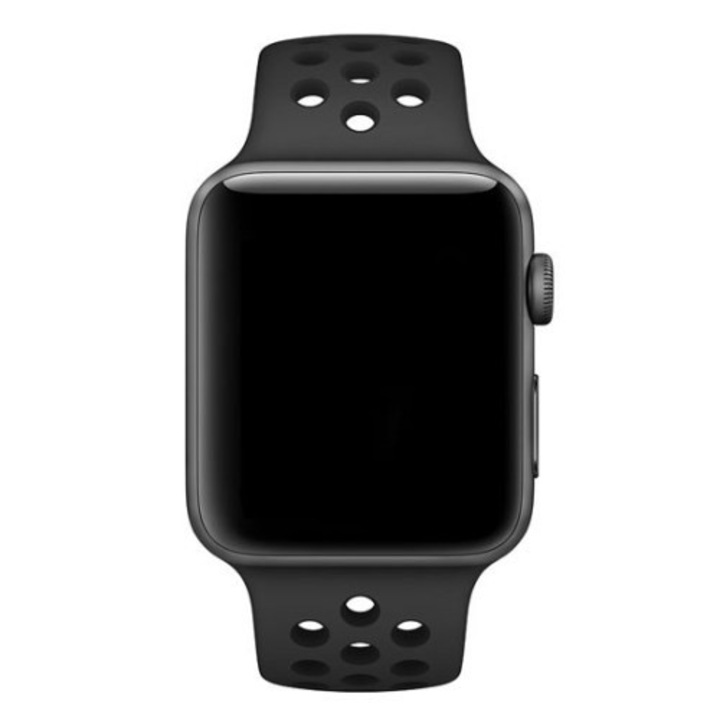 Szilikon szíj Apple Watch 38mm / 40mm perforált fekete
