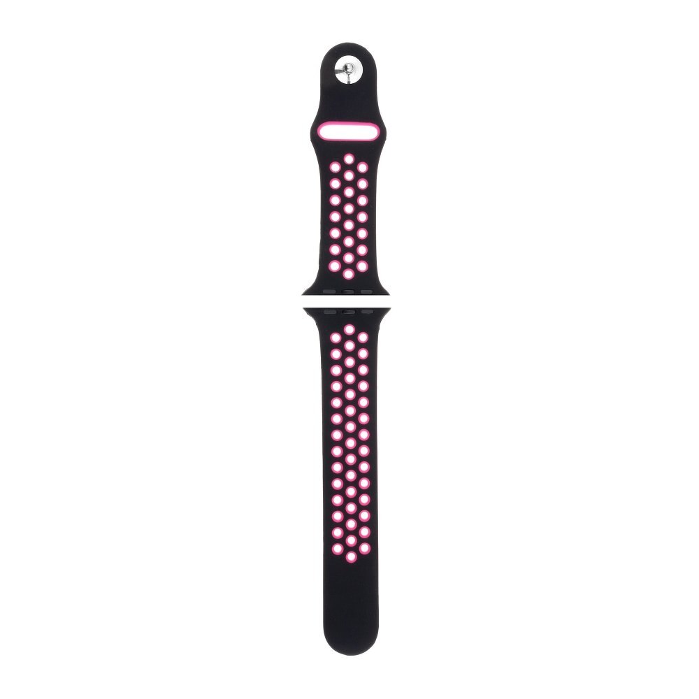 Curea silicon Apple Watch 38mm / 40 mm Perforata Black / Pink