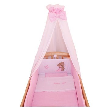 Lenjerie 6 piese, Little Bear, roz, 120x60cm Lenjerie 6 piese, Little Bear, roz, 120x60cm