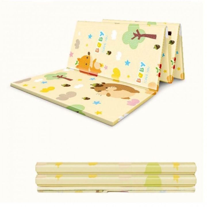 Covoras de joaca termoizolant si antiderapant, cu doua fete 180x150 cm, geanta pentru transport inclusa , Picodino ®