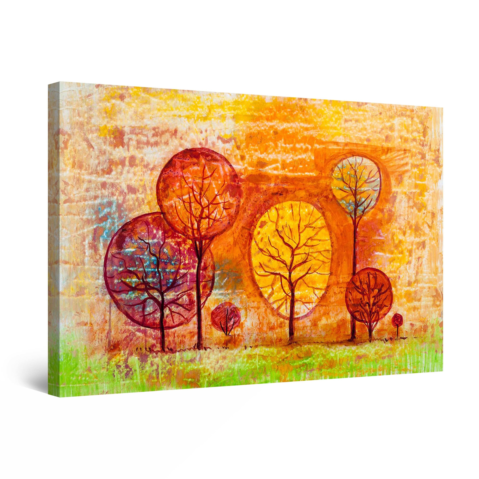 Tablou DualView Startonight Copaci sub vraja toamnei, luminos in intuneric, 80 cm x 120 cm