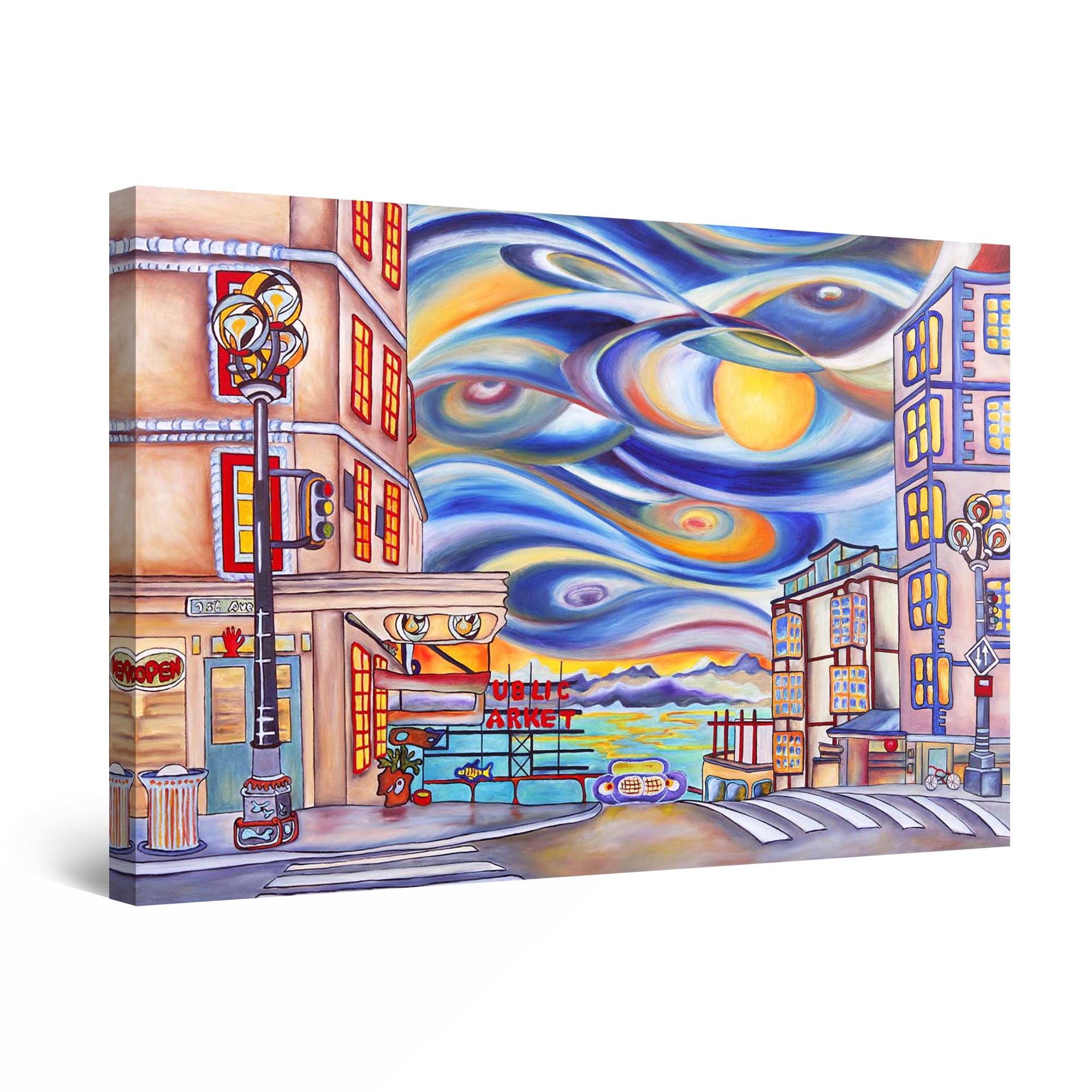 Tablou DualView Startonight Orasul fantastic, luminos in intuneric, 90 cm x 60 cm
