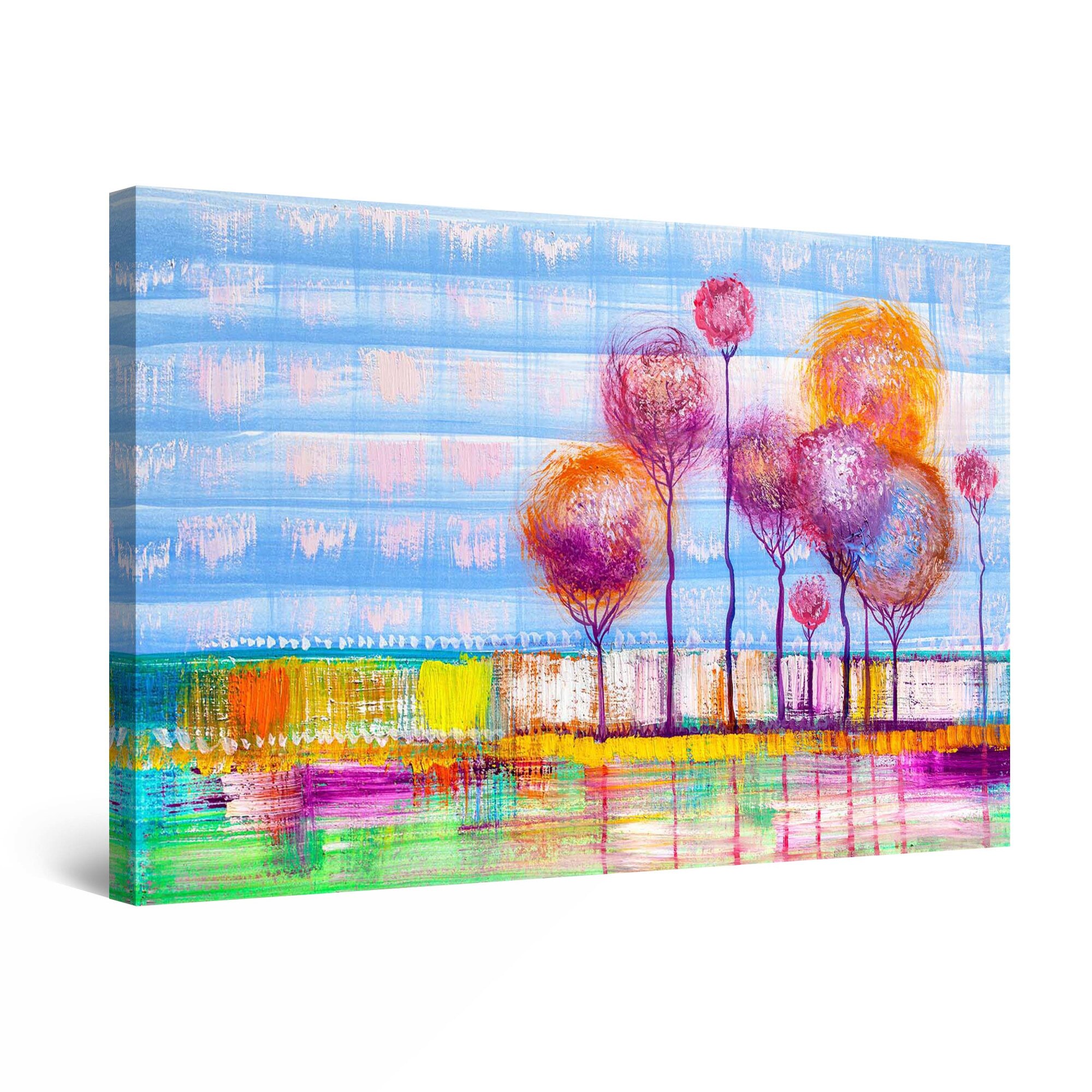 Tablou DualView Startonight Copaci violet, luminos in intuneric, 30 cm x 20 cm