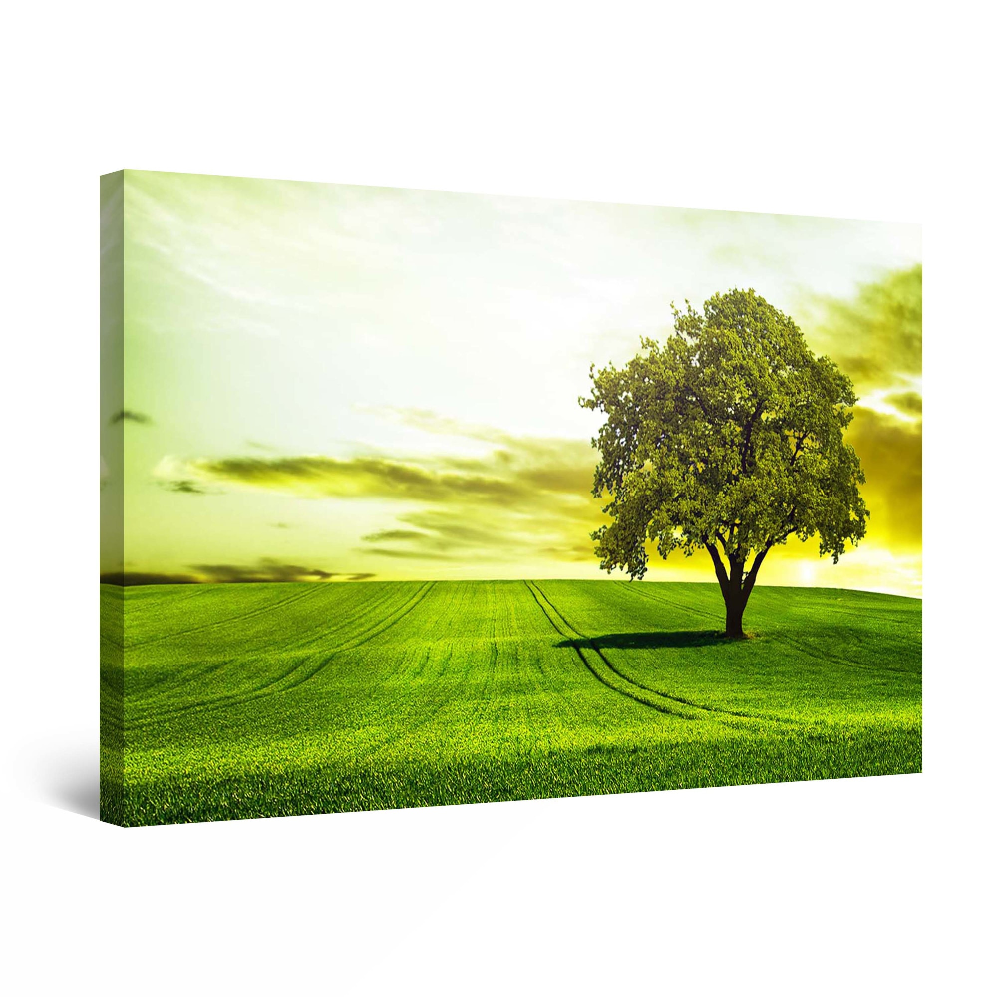 Tablou DualView Startonight Copac pe campul inverzit, luminos in intuneric, 90 cm x 60 cm