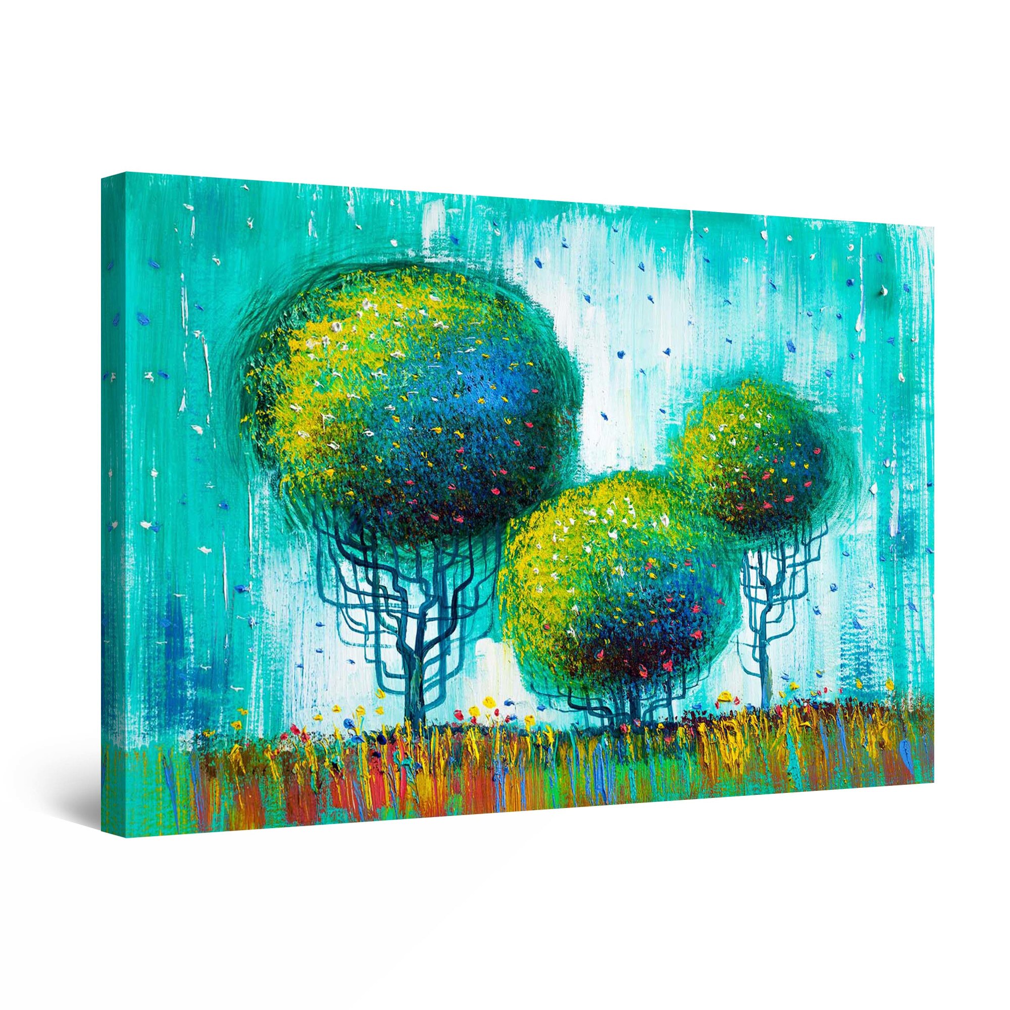 Tablou DualView Startonight Copaci tineri, luminos in intuneric, 30 cm x 20 cm