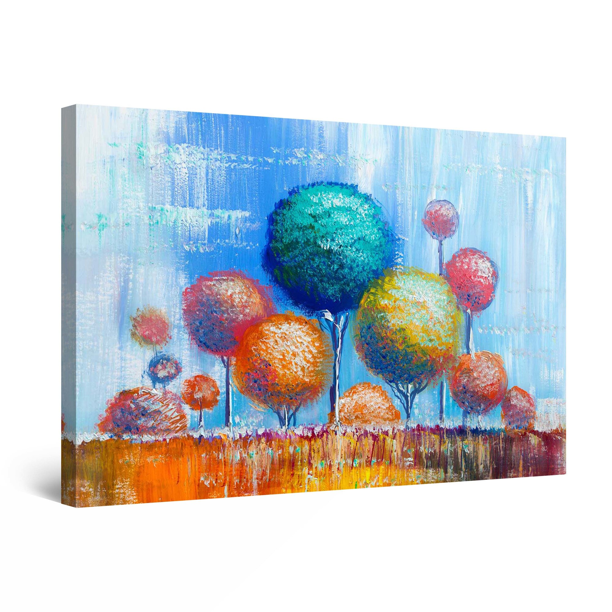 Tablou DualView Startonight Copacii multicolori, luminos in intuneric, 30 cm x 20 cm