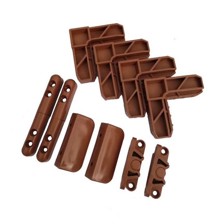 Set coltar, maner, balama, inchizator plasa insecte, culoare stejar RAL8003