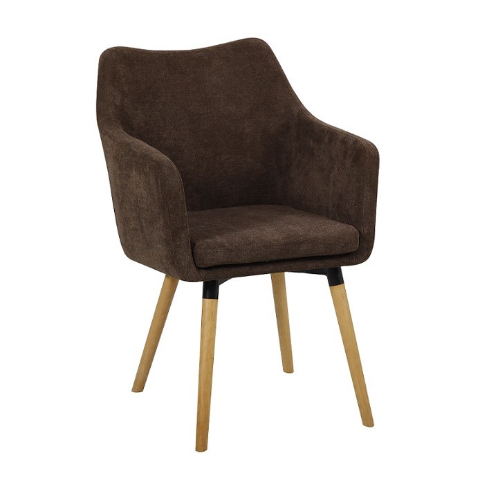 Fotoliu dining, picioare-masive lemn/otel,maroniu inchis/fag, 58x60x92 cm ,DABIR