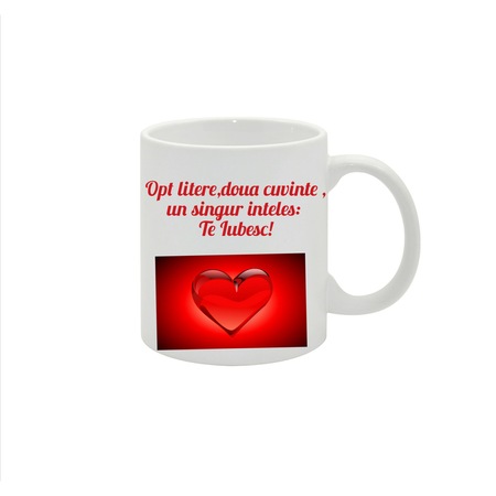 Cana Personalizata Alba Model Inima Cu Poza Ceramica Model Rotund Pentru Uz Casnic 250 Ml Emag Ro
