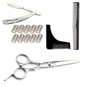 Set foarfeca de tuns cu brici din otel inoxidabil 10 lame si pieptan Lila Rossa Set foarfeca de tuns cu brici din otel inoxidabil 10 lame si pieptan Lila Rossa