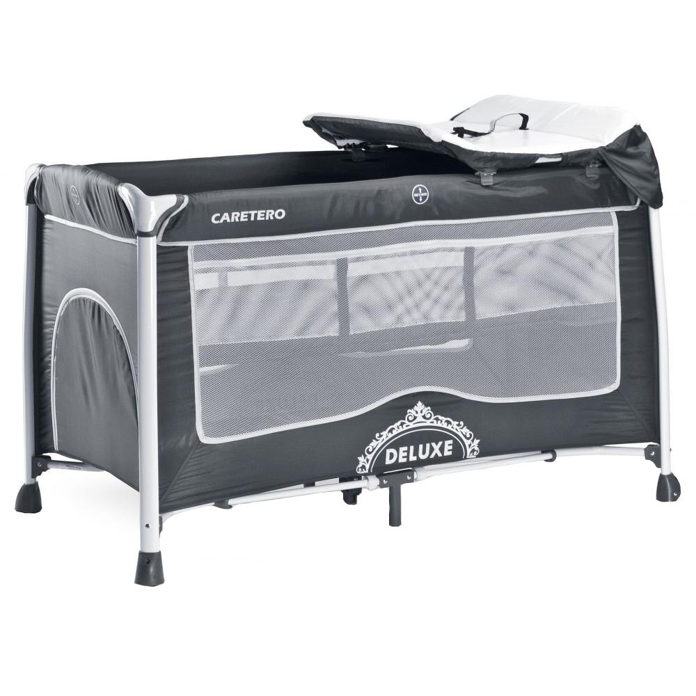 Patut pliabil cu 2 nivele Caretero Deluxe Graphite
