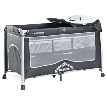 Patut pliabil cu 2 nivele Caretero Deluxe Graphite Patut pliabil cu 2 nivele Caretero Deluxe Graphite