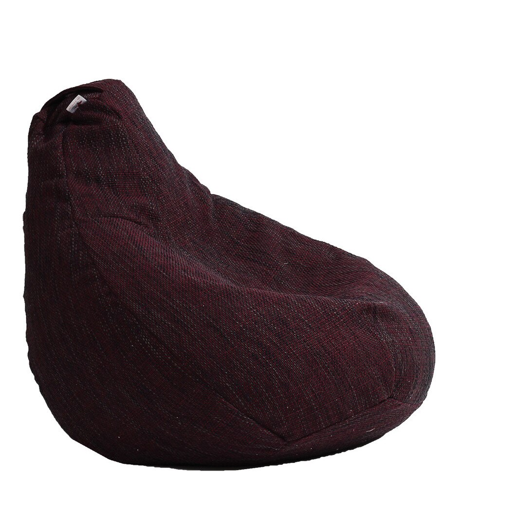Fotoliu Pufrelax tip Sac Nirvana Hobbit Gama Premium Textil, Black Wine, husa detasabila, umplut cu perle polistiren