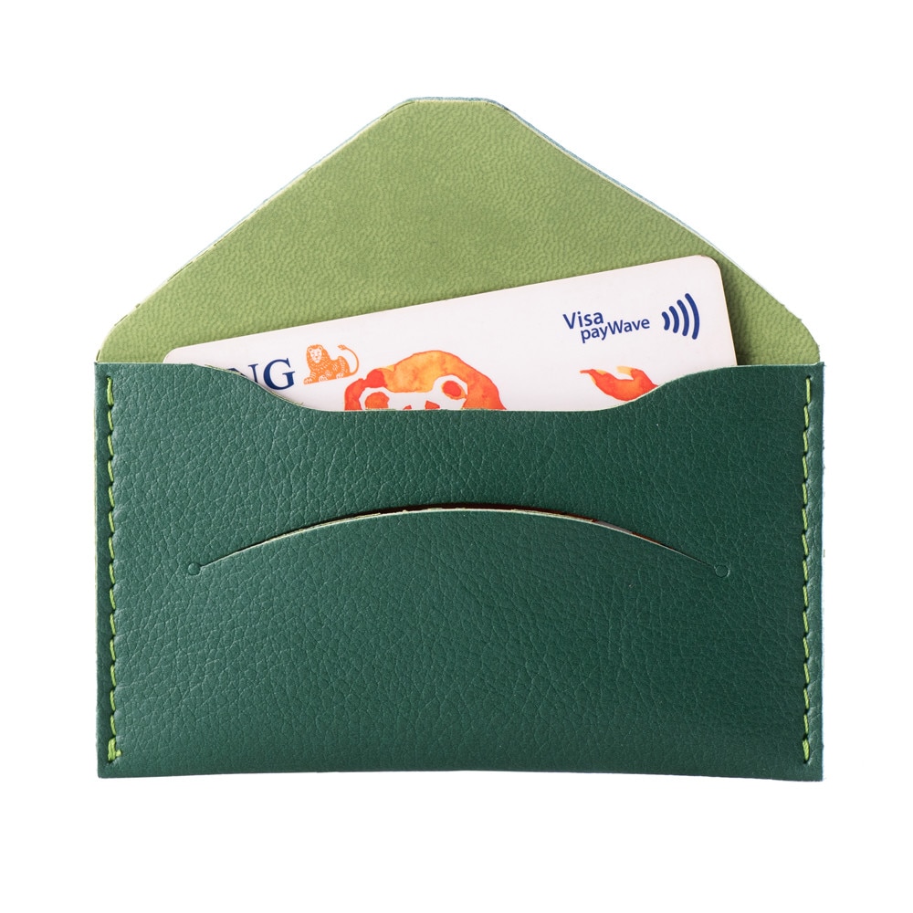 Etui carti de vizita si carduri e-store, piele ecologica, verde