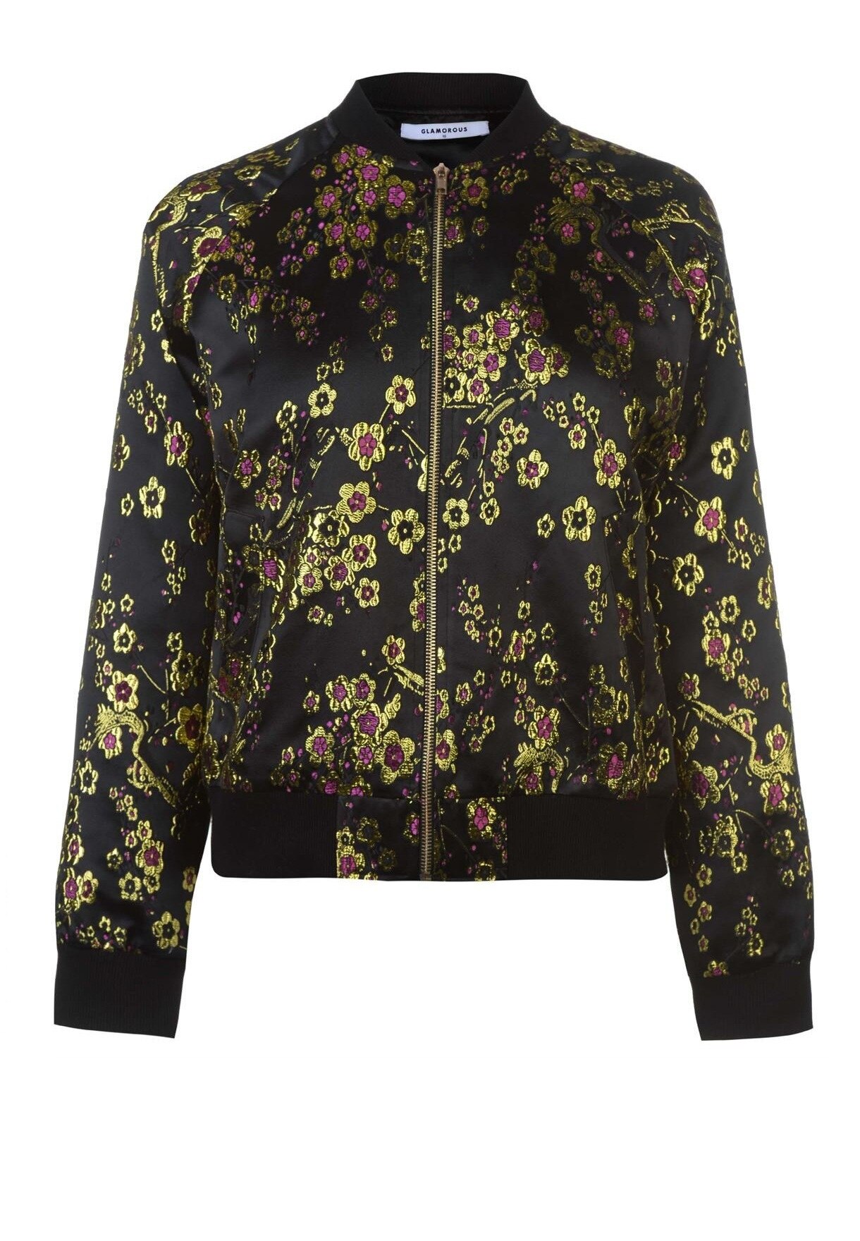 Hanorac de dama cu fermoar, Glamorous Brocade, Negru, XS