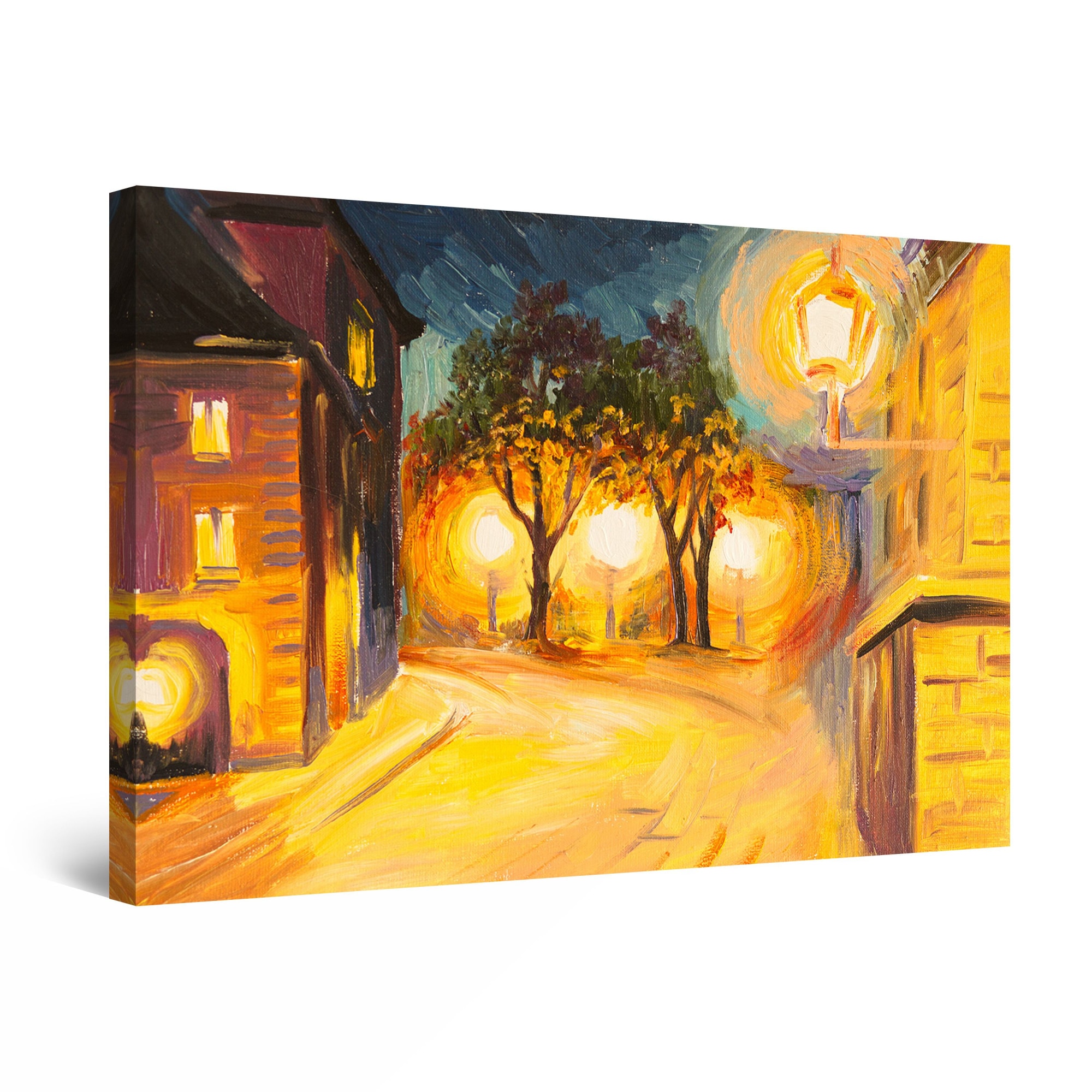 Tablou DualView Startonight Lumina galbena in oras, luminos in intuneric, 90 cm x 60 cm