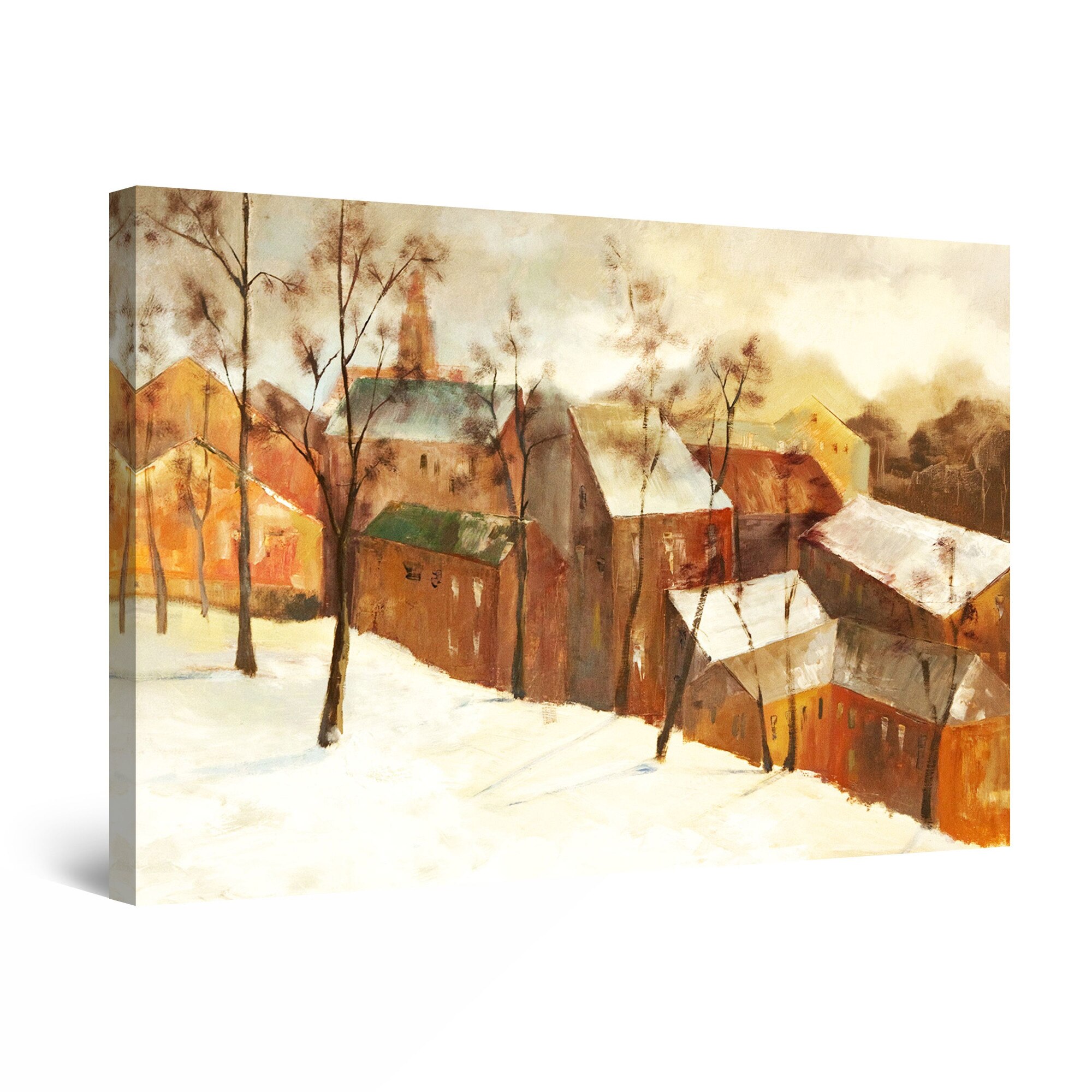 Tablou DualView Startonight Sat iarna, luminos in intuneric, 80 cm x 120 cm