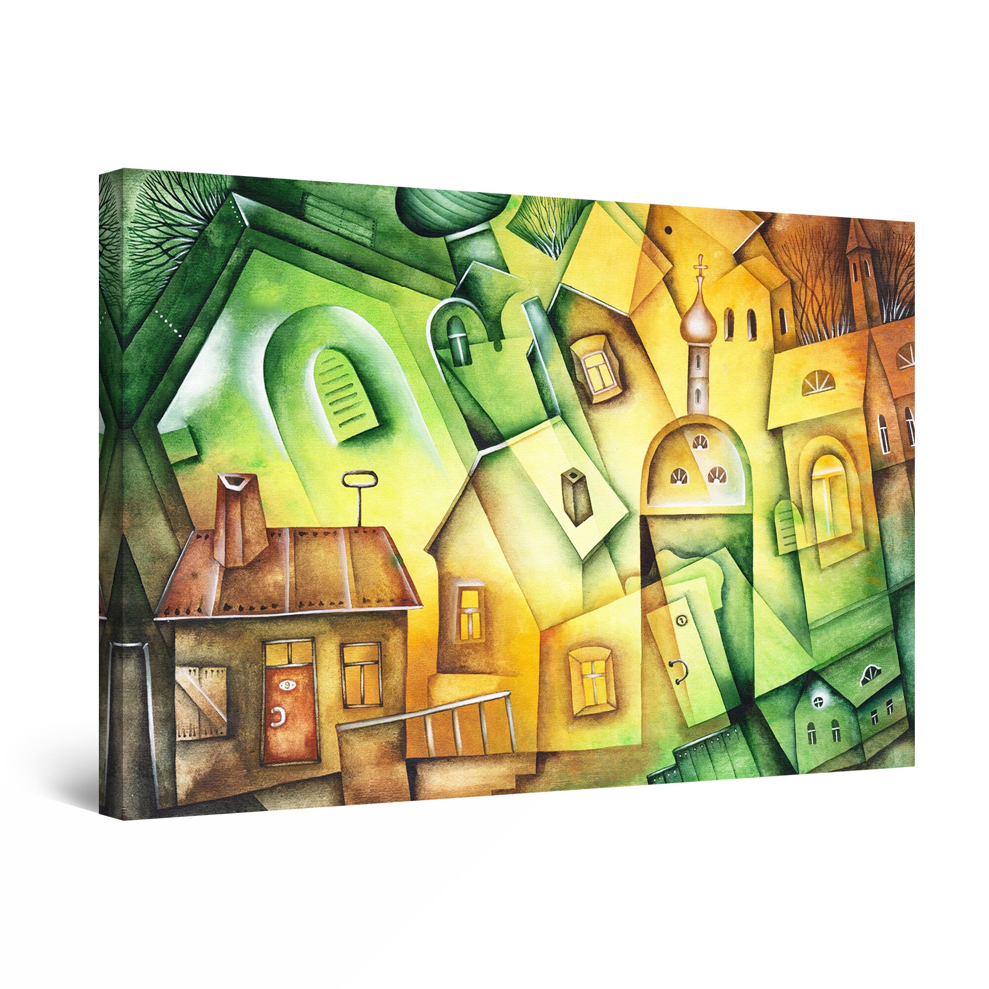 Tablou DualView Startonight Colaj arhitectural, luminos in intuneric, 30 cm x 20 cm