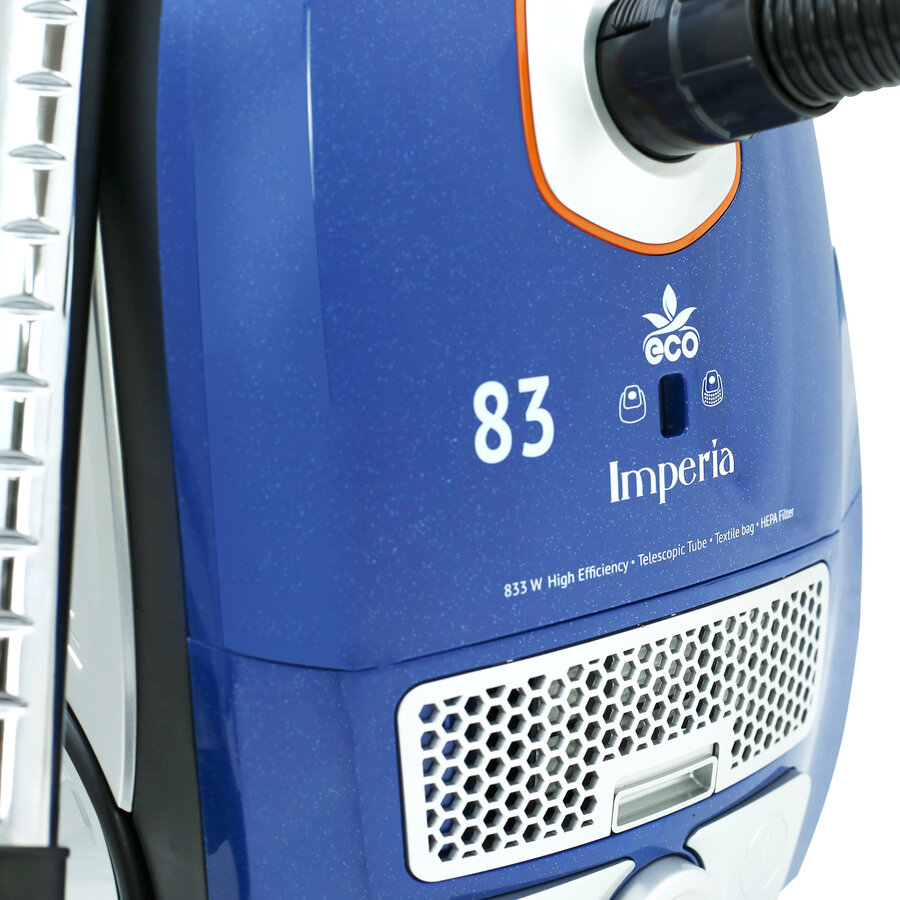 Aspirator Albatros Imperia 83 ECO, 833W, albastru, capacitate sac 3.5 litri, filtru lavabil HEPA