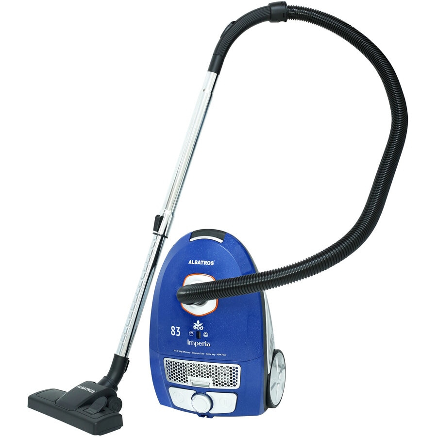 Aspirator Albatros Imperia 83 ECO, 833W, albastru, capacitate sac 3.5 litri, filtru lavabil HEPA