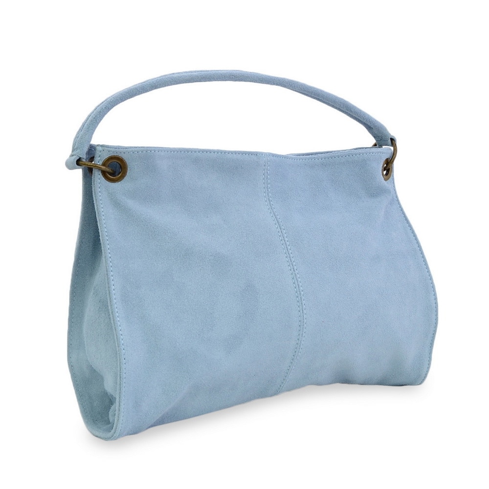 Geanta casual Lima, de dama , piele naturala, culoare albastru celest