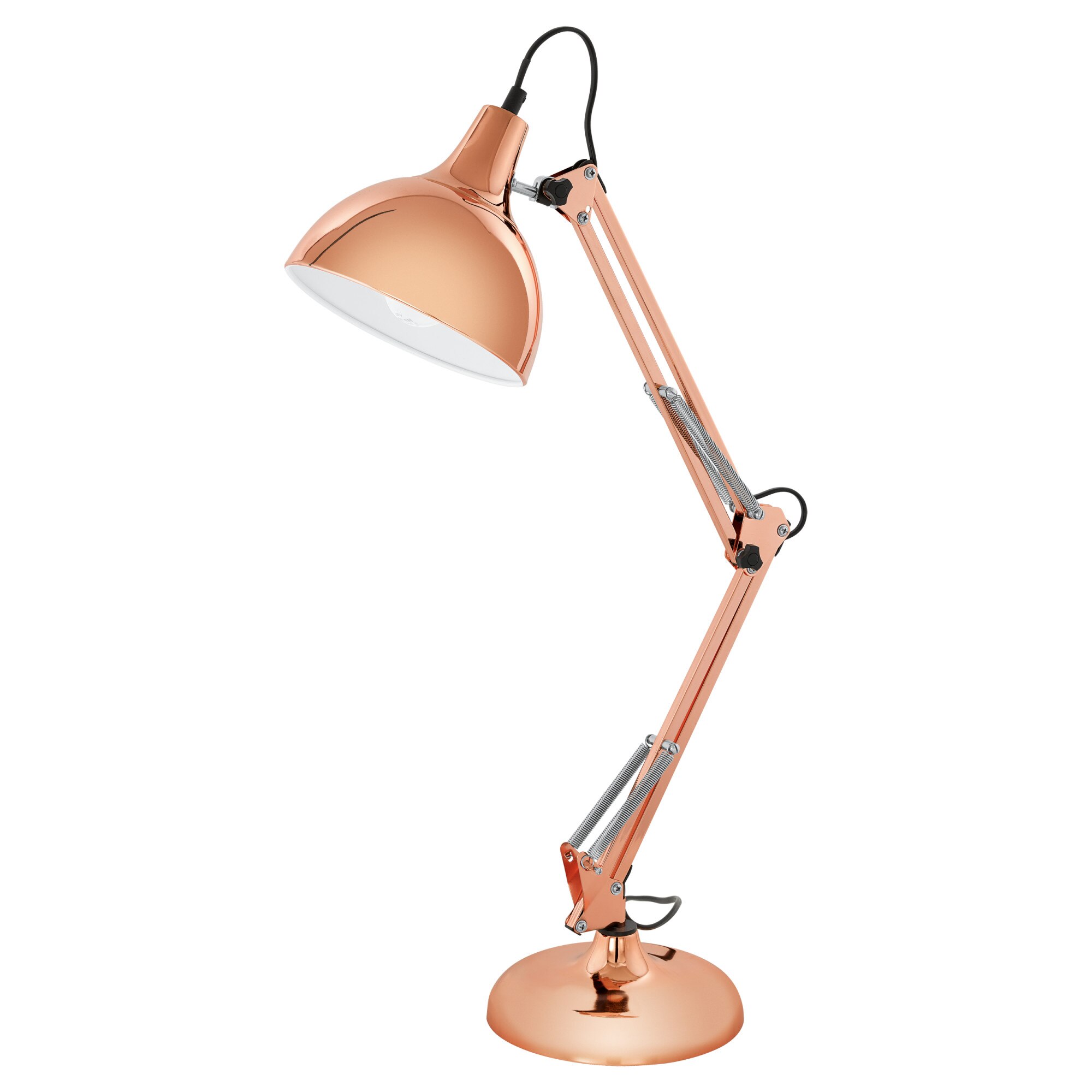 Veioza EGLO Borgillio, 94704, E27, 1x40W, otel, cupru, 71 x 40 x 19 x 19 cm, IP20