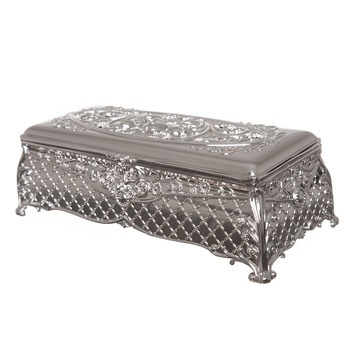 Caseta bijuterii argintata 24*11*8CM Caseta bijuterii argintata 24*11*8CM