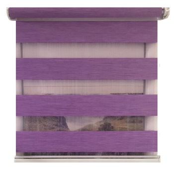 Jaluzea tip Rulou textil Maxi , Rolete Zebra Day & Night Luxury , 180x200 cm ZW11 accesorii albe , culoare mov Jaluzea tip Rulou textil Maxi , Rolete Zebra Day & Night Luxury , 180x200 cm ZW11 accesorii albe , culoare mov