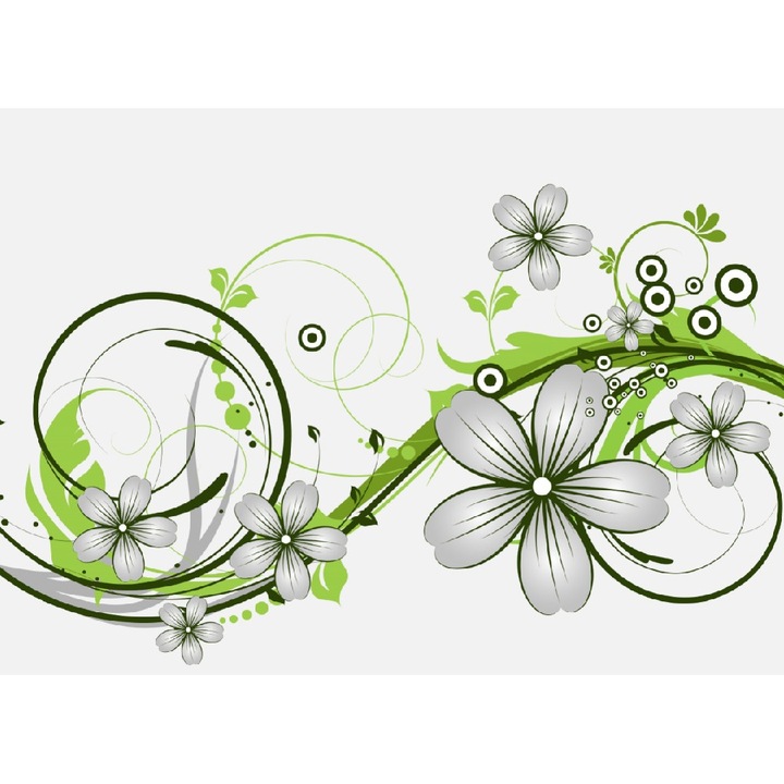 Fototapet Flori gri 300 x 200 cm