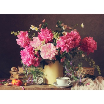 Fototapet din autocolant de perete Garoafe in vaza 200 x 135 cm Fototapet din autocolant de perete Garoafe in vaza 200 x 135 cm