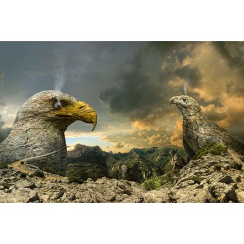 Fototapet de perete autoadeziv si lavabil Strajeri de piatra din viitor 200 x 135 cm Fototapet de perete autoadeziv si lavabil Strajeri de piatra din viitor 200 x 135 cm