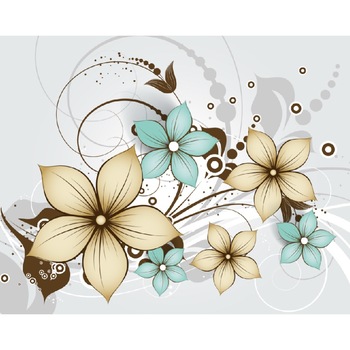 Fototapet Flori crem si verzi (380 x 255 cm) Fototapet Flori crem si verzi (380 x 255 cm)