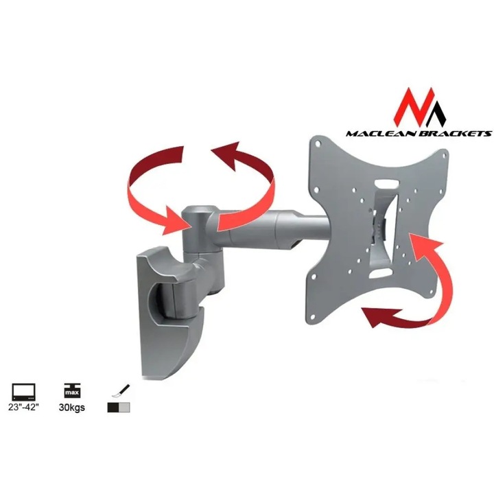 Maclean MC-503S 10"-37" LCD TV/Monitor fali tartó Ezüst (MC-503S)