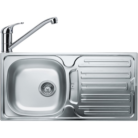 Pachet chiuveta inox Franke CIN 614-78 + baterie crom Basic, picurator pe dreapta