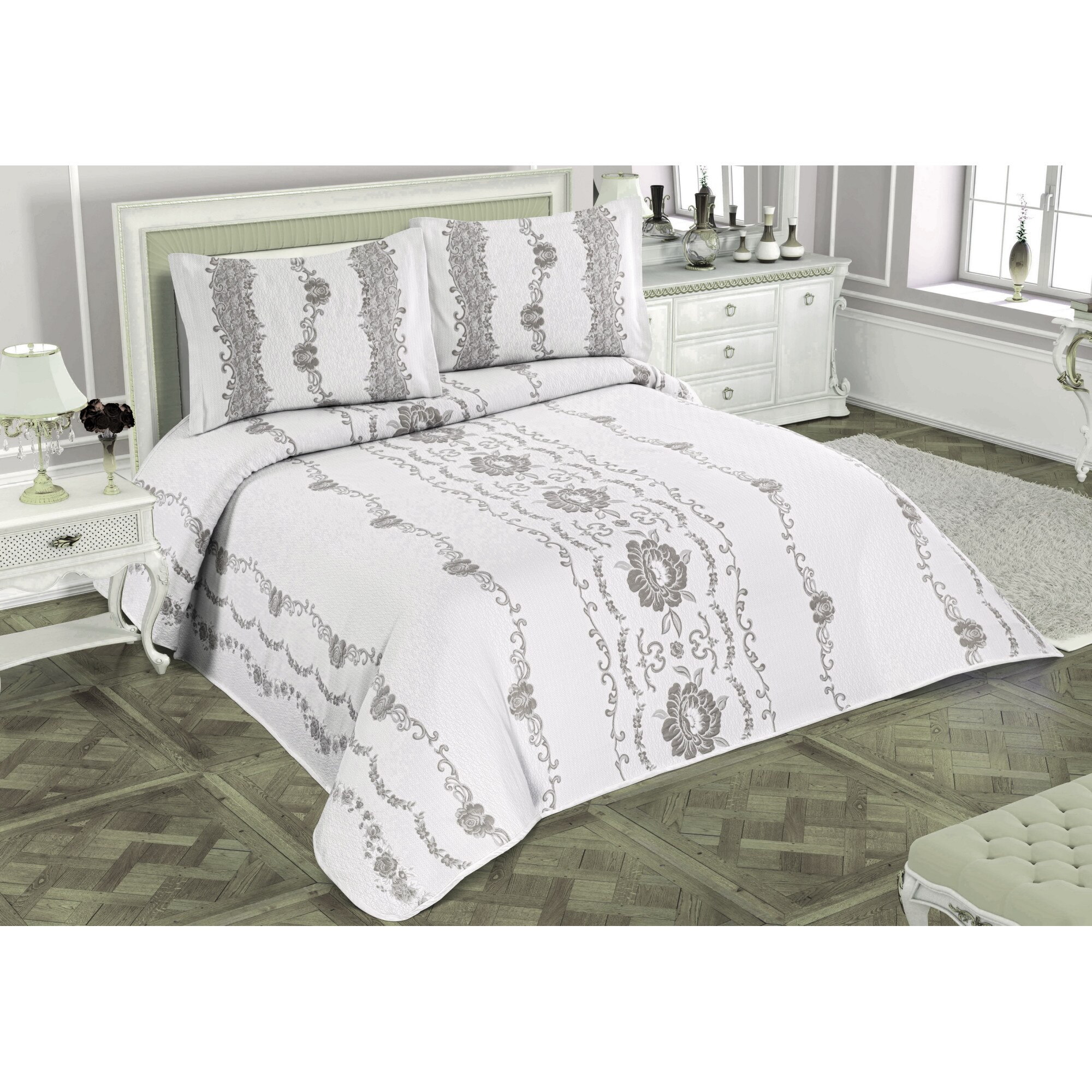 Set de Cuvertura dubla de pat Valentini Bianco, Deluxe Collection, Melodia Stone