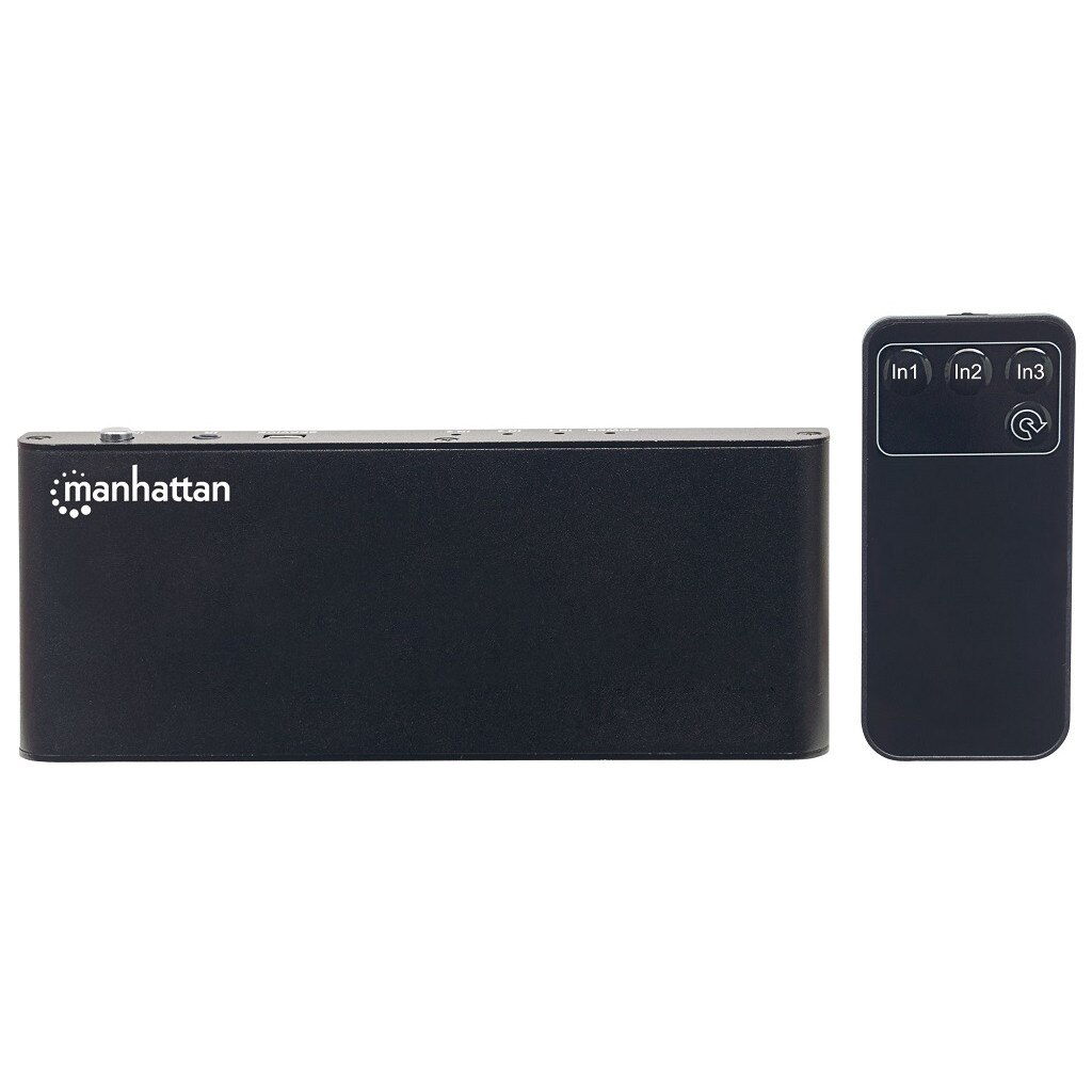 Splitter HDMI 2.0 Manhattan cu 3 porturi, Telecomanda IR, 4K x 2K, Negru