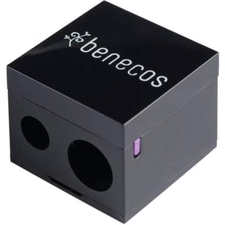 Ascutitoare dubla pentru creioane de machiaj - Benecos® Ascutitoare cu doua dimensiuni pentru creion de ochi, sprancene, creion contur buze, creion ruj de buze