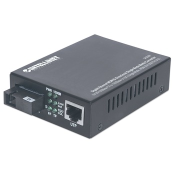 Convertor Media WDM Intellinet 10/100 / 1000Base-TX RJ45 la 1000Base-LX SC Single-Mode, 20 km, 545068 Convertor Media WDM Intellinet 10/100 / 1000Base-TX RJ45 la 1000Base-LX SC Single-Mode, 20 km, 545068