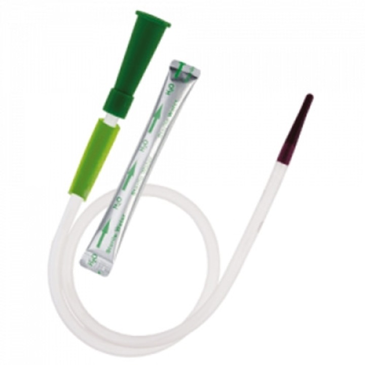 Set sonde urinare nelaton CH12 cu varf moale, lubrifiant si plic cu apa Greencath Soft Plus, 30 buc