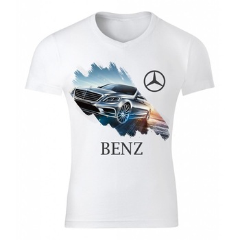 Tricou Mercedes Benz S class, ADLER, alb, M Tricou Mercedes Benz S class, ADLER, alb, M