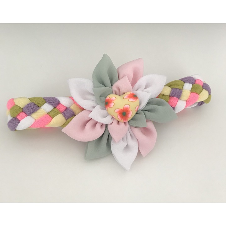 Bentita multicolora impletita lat cu floare 0-3 luni