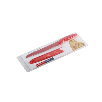 Cutit pentru paine antiaderent cu teaca, Tescoma Presto Tone, 20 cm, Rosu Cutit pentru paine antiaderent cu teaca, Tescoma Presto Tone, 20 cm, Rosu