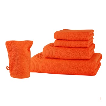 Set baie 5 produse Classic Collection, Orange, 100% bumbac Terry Selection Set baie 5 produse Classic Collection, Orange, 100% bumbac Terry Selection