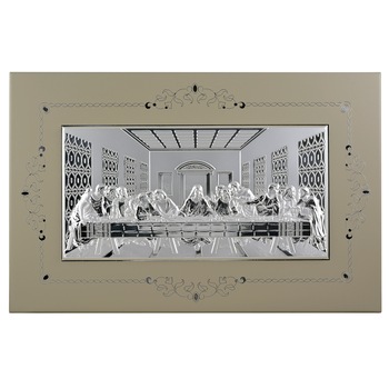 Icoana placata cu argint - Cina cea de taina - Rama compozit, 32,3x21, cm, 3/3 Icoana placata cu argint - Cina cea de taina - Rama compozit, 32,3x21, cm, 3/3