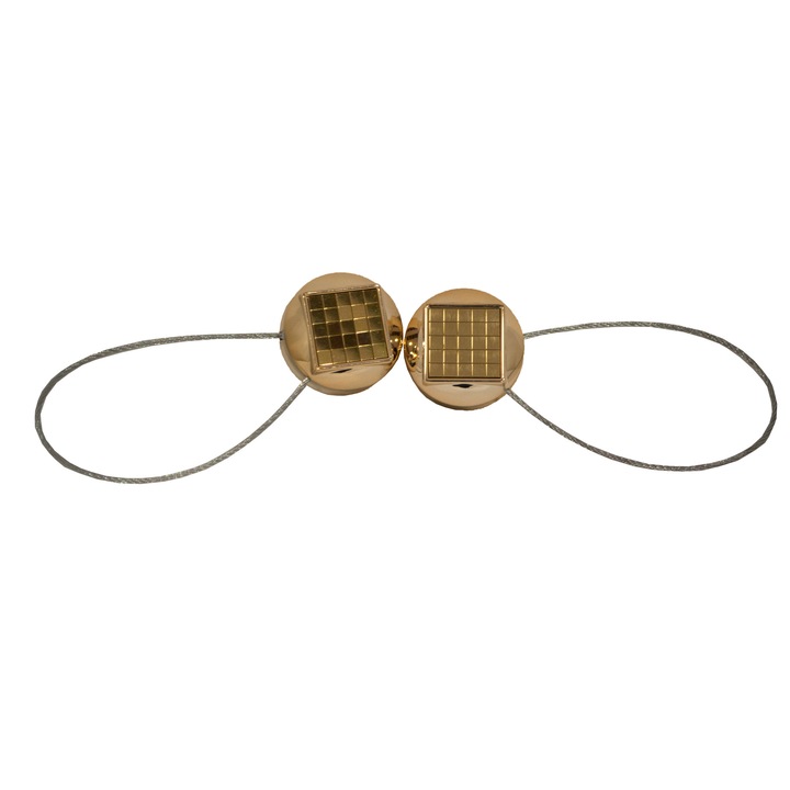 Set magneti decorativi cu sufa metalica, Velaria, aurii rotunzi, 2 buc, 13 cm